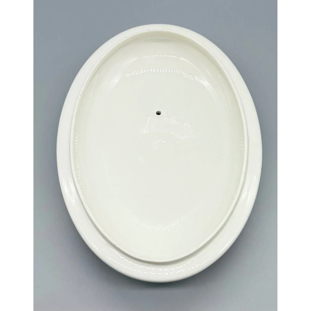 Portmeirion Botanic Garden Oval Casserole Replacement Lid White Floral
